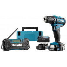 MAKITA 10,8 V COMBISET BOREN EN NAAR MUZIEK LUISTEREN CLX209SAJ