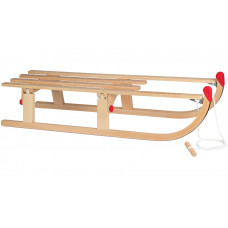 HOUTEN SLEDE 110 CM, OPVOUWBAAR, INCLUSIEF TREKKOORD