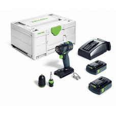 ACCU SCHROEFBOORMACHINE FESTOOL 2 ACCU'S 3.0AH EN LADER TCL6 / SYS3 M