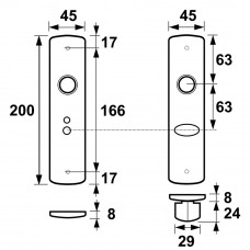 BINNENDEURSCHILD/KLIK/TL63/8MM/F8/BL