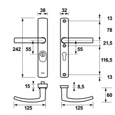 VEILIGHEIDSBESLAG CURVE SMAL/KRUK-KRUK/